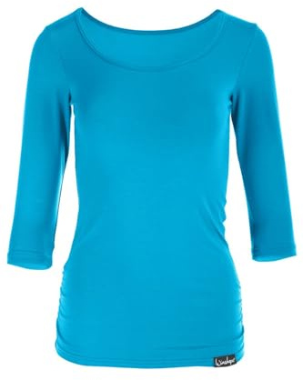 Maglietta da Donna per Fitness Yoga Pilates, Winshape, maniche a 3/4 , Turchese - turchese, S
