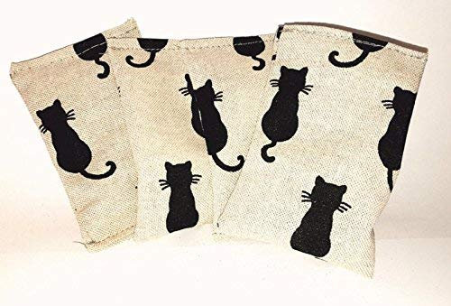 schraegdesign 3er Set Kissen Black Cats Katzenspielzeug Baldrian catnip