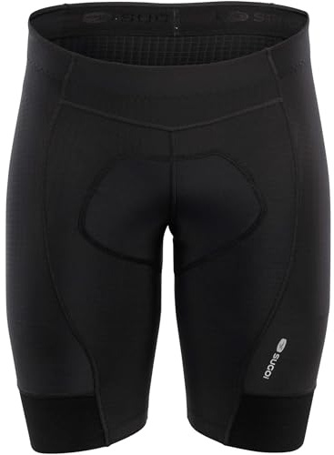 SUGOi Evolution Mens Cycling Shorts | Padded Bike Shorts for Men | 9 Inseam with Premium Chamois for Long Rides |, Black, Medium