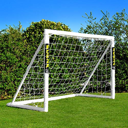 FORZA 1.8 m x 1.2 m But de Football en PVC | Cage, Filet et Poteaux Résistants aux Intempéries | Sac de Transport, Mur de tir et Ballon de Football en Option (But Seul)
