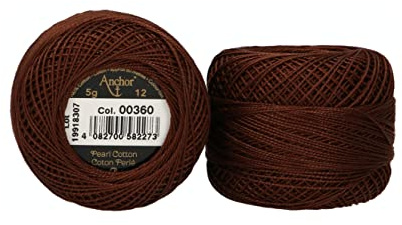 Anchor Perla, Grosor: 12, Longitud: 5G, Longitud: 56M 360 Hilos De Bordar