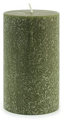 Root Candles Timberline™ Premium Handcrafted Unscented Pillar Candle, 4 x 6-Inch, Olive