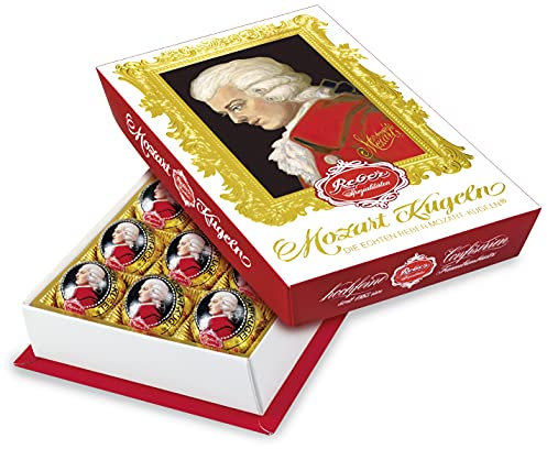 Reber Mozart-Barock – 15er Packung – Echte Reber Mozart-Kugeln aus Zartbitter-Schokolade, Marzipan und Nougat - 1 x 300 g