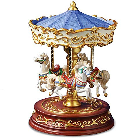 San Francisco Music Box Heritage 3 Horse Musical Carousel