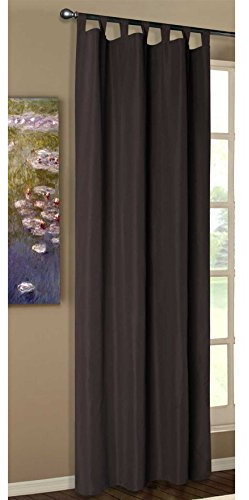 Gardinenbox 1er Set Vorhang Blickdicht Matte unifarbene Gardine mit Schlaufen. Aus edlem Microsatin Micofaser-Gewebe., 175x140, Braun, 20400