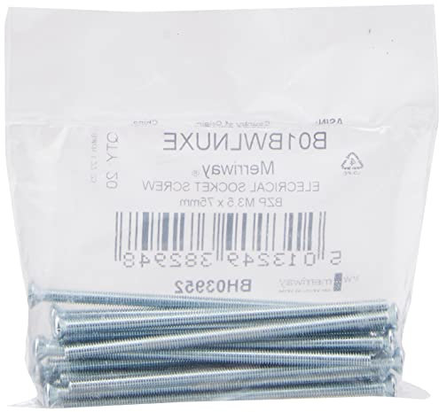Merriway BH03952 m 3,5 x 75 mm chapado en Zinc tornillo para enchufes