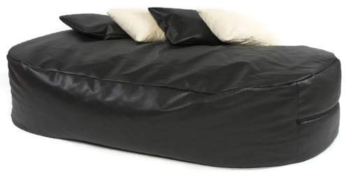 Beautiful Beanbags - XXXX-L 6ft Faux Leather Beanbag Bed - Sofa Bed, Black