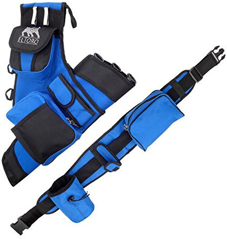 elToro Komplettes Köchersystem mit Gürtel und Taschen (blau, Linkshand)