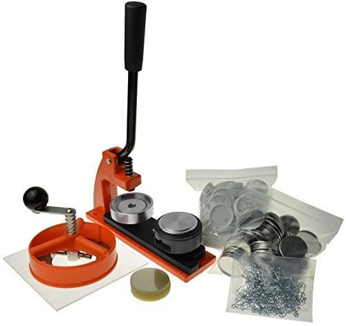 Buttonmaschine 58mm Pins | Button Maker mit 500 Buttons | Buttons Selber Machen | Button Maschine Set mit Kreisschneider | Europäisch gemacht | Auswechselbare Größen | Buttons Anstecker | Buttonpresse