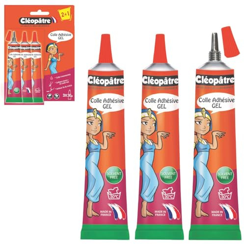 Cléopâtre BL3CE30 - Lot de 2 Tubes de Colle gel forte universelle + 1 Gratuit