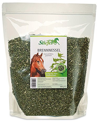 FVLFIL Stiefel Brennessel 500g für Pferde Tüte für den Stoffwechsel, harntreibend, blutreinigend und als natürliches Mineralfutter