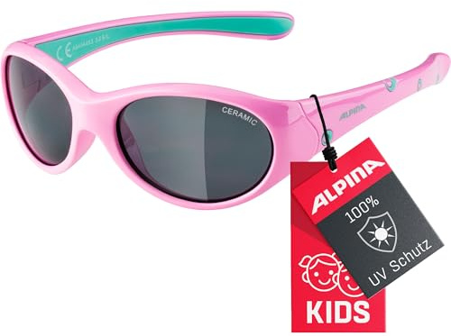 ALPINA FLEXXY GIRL - Flexible und Bruchsichere Sonnenbrille Mit 100% UV-Schutz Für Kinder, rose-mint gloss, One Size
