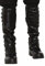 shoperama Schwarze Steampunk Gamaschen in Leder-Optik Herren Stiefelstulpen mit Gummi Überziehstiefel Beinstulpen