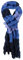 TigerTie Strickschal in blau marine flieder gemustert mit Fransen - Schalgröße 30 x 220 cm