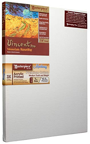 MASTERPIECE 41056 Vincent Pro 7/8 Deep Monterey 10.5 oz Cotton Medium Texture Stretched Canvas 24 x 30