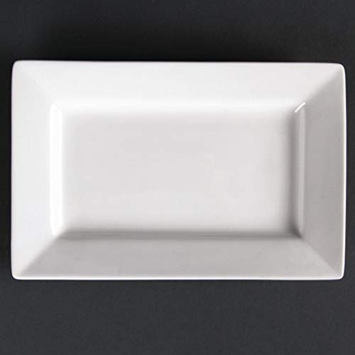 Lumina Fine China cd629 borde ancho placa Rectangular (Pack de 6)