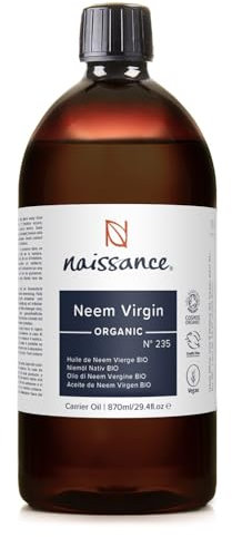 Naissance Organic Cold-Pressed Virgin Neem (no. 235) 870 ml - Pure, Natural, Unrefined, Certified Organic, Vegan, No GMO