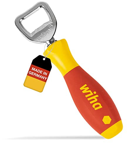 Wiha Apribottiglie SoftFinish Maniglia (04703), regalo per uomini, apribottiglie per papà, apribottiglie per officina, pub e cucina, regalo per la festa del papà