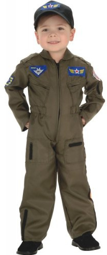 Boys Pilot Costume Med 8-10 Brown