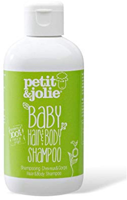 Petit Jolie Hair & Body Shampoo reinigt und pflegt zarte Babyhaut und - haare auf sanfte Weise