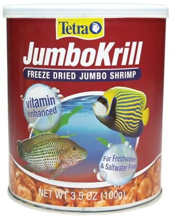 Tetra JumboKrill Freeze-Dried Jumbo Shrimp 3.5 Ounces, Natural Shrimp Treat For aquarium Fish, red (16198) : Pet Food : Pet Supplies