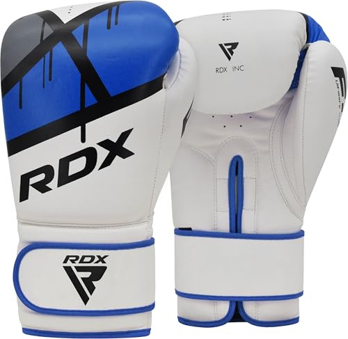 RDX Gants de Boxe Muay Thai d'entrainement, Maya Hide Cuir Mitaines, Ego Pro Sparring Kickboxing MMA Boxing Gloves, Gant pour Sac de Frappe Pattes d'ours Training, Homme Femme Adulte 8 10 12 14 16 oz