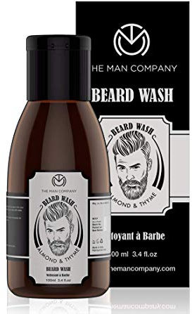 THE MAN COMPANY Bartshampoo für Männer, Bartwaschmittel (100 ml) – Bart Reinigung – Bartpflege für Weichen Bart mit Mandelöl und Thymianöl – Kein Bartjucken – Parabenfrei and Sulfatfrei