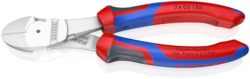 KNIPEX Kraft-Seitenschneider verchromt mit Comfort-Griffen 180 mm, 74 05 180