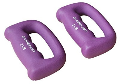 Gymenist Set of 2 Hand Shaped Neoprene Exercise Workout Jogging Walking Cardio Dumbbells Pair (2-Lb (Purple))