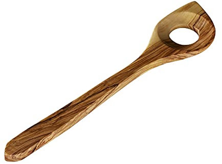 Cilio Olivenholz Kochlöffel mit Loch, 30 cm, Braun