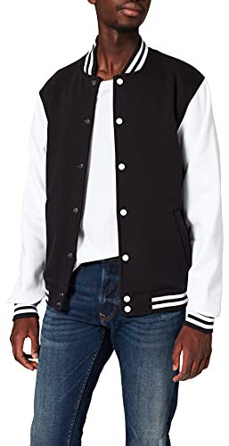 Build Your Brand Herren Sweat College Jacket Jacke, per pack Mehrfarbig (Blk/Wht 00050), Medium (Herstellergröße: M), BY021