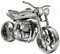 STEEMO Schraubenmännchen Motorrad: Metall-Deko Naked Bike, Motorradfahrer Geschenk, Stahl, Grau, 19x8x11 cm - Echte Handarbeit, Exklusives Sammlerstück