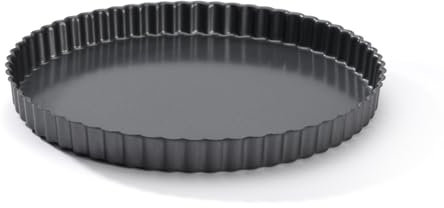 De Buyer - Moule à tarte rond Canelée en acier antiadhésif - Diamètre 28 cm -, Noir
