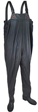 ISO TRADE Wathose Größe 40-46 Anglerhose mit Stiefeln Wathosen Teichhose 408, Größe:44