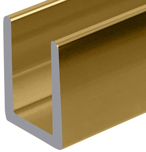 CRL Brite Gold Anodized 3/8 Fixed Panel Shower Door Deep U-Channel - 95