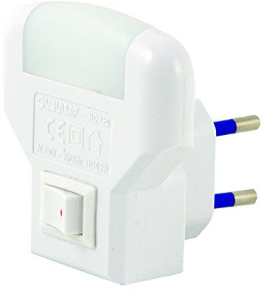 VELAMP Notturna 2 LED, con Interruttore ON/off. Luce soffusa, Bianco, 14 x 10 x 6 cm