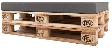 ARKETICOM Cuscino per Pallet Seduta Divano per Giardini ed Esterni Idrorepellente Sfoderabile 683 Grigio Slate 120x80 x10