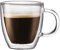 BODUM Bistro Thermo-Espressobecher aus doppelwandigem Thermoglas, für heiße und kalte Getränke, transparent, 2 Stück, 0,15 l