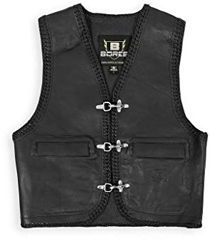Bores Sunride 5 - Chaleco de cuero con ajuste lateral (talla M), color negro