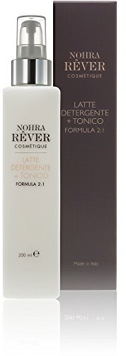 Nohra Rever Cosmetique Latte Detergente e Tonico. Formula 2 in 1-200 ml. Fluido cremoso dalla straordinaria texture ideato per la detersione quotidiana di tutti i tipi di pelle.