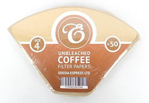 EDESIA ESPRESS – 40 Cone Coffee Filters in Paper – Coffee Filter No.4 for Manual Coffee Maker, Pour-Over and Gentle Brewing – Size 4 Brown