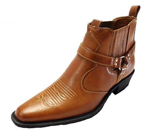 MENS US BRASS TAN ANKLE HARNESS BOOTS SIZE UK6 – 12 EASTWOOD M183BT KD-UK 9 (EU 43)