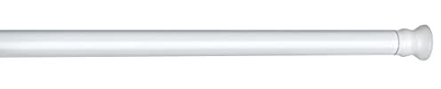 WENKO Teleskop-Duschstange, ausziehbare Duschvorhangstange zum Klemmen – ohne bohren und ohne Rückstände, aus rostfreiem und langlebigem Aluminium, Ø 2 x 70-115 cm, Weiß
