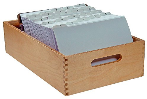 Karteitrog-Set Karteitrog aus Holz inkl. 200 Karteikarten und Register