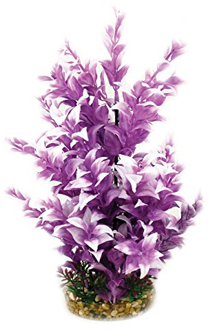 Aqua One Vibrance Ludwigia with Gravel Base Aquarium Plant, Large, Purple