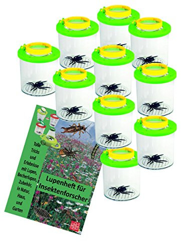 10 Stück 2fach 3,5fach vergrößernde Becherlupe Lupendose mit 10x Lupenheft