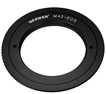 Neewer® Aluminum Alloy Lens Mount Adapter for M42 Lens to Canon EOS Camera, Such as 1d/1ds, Mark II, III, 5D, Rebel xt, xti, T2i, and More - Black