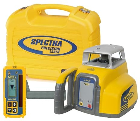 Spectra Precision LL300N Self-Leveling Rotary Laser with HL450 Professional - Receiver, Small Case — Rugged IP66 Job-Site Performance