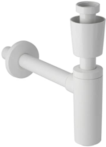 Geberit Siphon für Waschbecken Anschluss 3,1 cm (1 1/4 Zoll), Durchmesser 40 mm Bianco