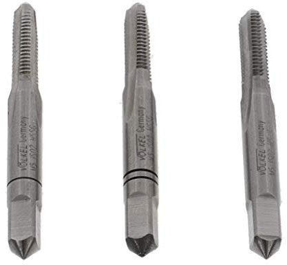 VÖLKEL Handgewindebohrer 3-tlg. Satz DIN 352 HSS-G - M5 x 0.8 | Vorschneider, Mittelschneider & Fertigschneider | Gewindeschneider M5 | Gewindebohrer M5 | Innengewindeschneider